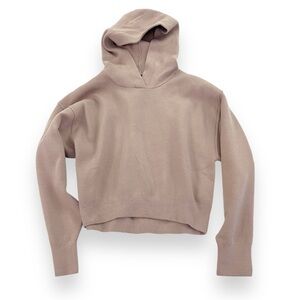 Onzie Beige Oversized Cropped Sweater Sweatshirt Hoodie XS NWOT